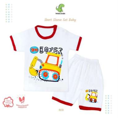 Skabe Pakaian Bayi Anak Laki Laki Baju Atasan Oblong Lengan Pendek Tractor Setelan Celana Kaos Baby 