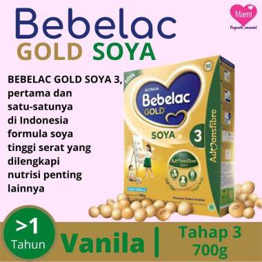 Promo Harga Bebelac 3 Gold Soya Susu Pertumbuhan Vanila 700 gr - Blibli