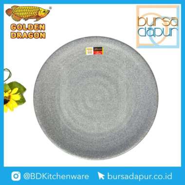 P2210A-MG Golden Dragon Melamine Matte Grey Piring Tembikar Bulat 10"
