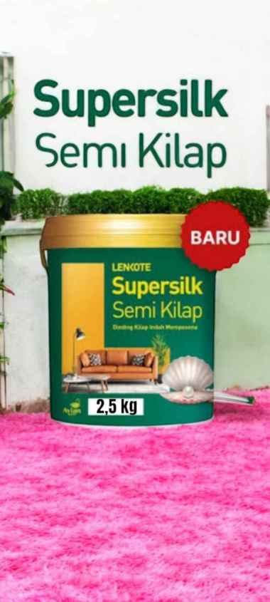 Cat Tembok Interior Avian Lenkote Supersilk Anti Noda Semi Kilap 2,5L, Cat Avian Tembok Supersilk 2,
