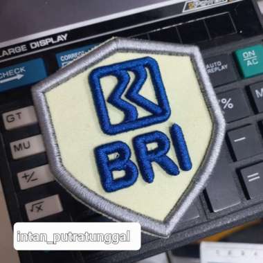bordir nama satpam timbul dan logo BRI Nama + Satpam