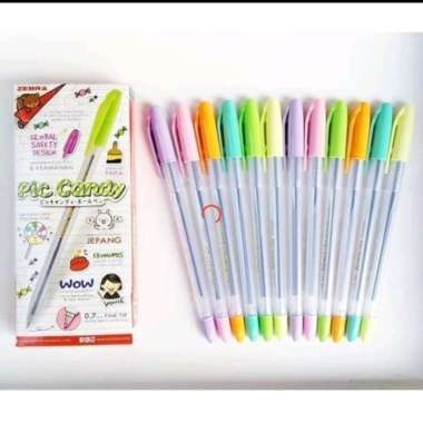 Pulpen Pic Candy Zebra O,7 mm (12 Pcs)