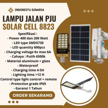 Lampu Jalan 200w PJU 8823 400W 600w Solar Cell 200 - 600 Watt / 2 IN 1 / Lampu Jalan Solar - 200 wat