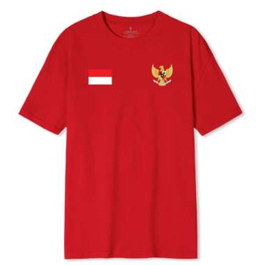Jemssky - Kaos Garuda Merah Putih T-shirt Cotton Combed 30s New Merah M