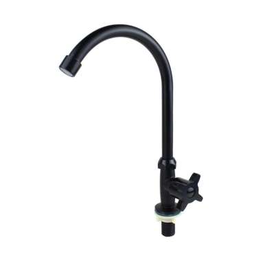 KLEITEN Kran Angsa Fleksibel Hitam Keran Tanam Dapur Cuci Piring Keran Sink Bebek Keran Air Dapur Ba