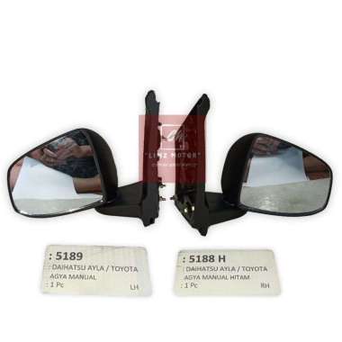 Kaca Spion-Manual Mirror Daihatsu Ayla & Agya Manual Black Kiri