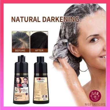 Cultusia Coloring Shampoo Penghitam Rambut Shampo Penghilang Uban Original Black With Ekstrak Jahe &