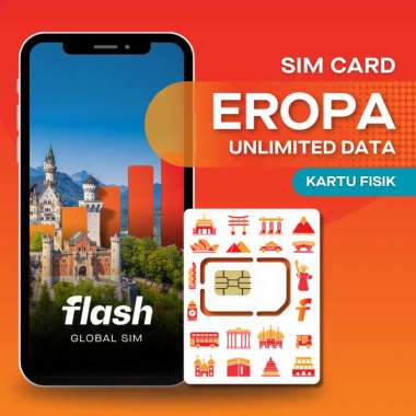 SIM Card Eropa 33 Negara Unlimited Flash Global SIM (Simcard Europe, Germany, Simcard UK, Simcard It