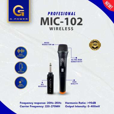 G-POWER Mic Wireless 102 / 202 Mic Tanpa Kabel untuk Karaoke - Garansi Resmi