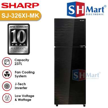 KULKAS SHARP 2 PINTU SJ-246XI-MK / SJ-326XI-MK J-TECH INVERTER GARANSI RESMI 237 LITER