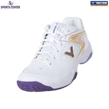 New Sepatu Badminton Victor Wide P9200TD AJ / P9200 TD AJ / P 9200 TD AJ White Purple 44
