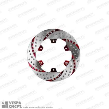 Disc Brake Tony Scooter Red 220mm Vespa Gts Gtv Gtl / Double Disc Rear