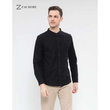 Zalmore Men LongSleeve Shanghai Shirt - Kemeja Lengan Panjang Pria Black S