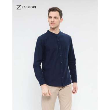 Zalmore Men LongSleeve Shanghai Shirt - Kemeja Lengan Panjang Pria Navy S
