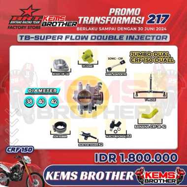 TB THROTTLE BODY DOUBLE INJEKTOR 38 40 42MM ORIGINAL BRT CRF 34