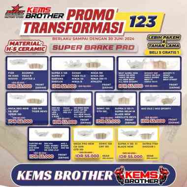 Kampas Rem Belakang / Super Brake Pad H-5 Ceramic Original BRT Supra X 125 FI