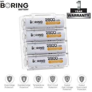 My Boring Batery AA 2800 mAh 4 Pack High Power Baterai AA Rechargeable