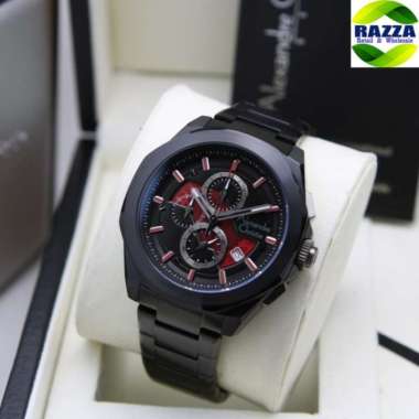 JAM TANGAN PRIA ALEXANDRE CHRISTIE AC 6645 AC6645 BLACK RED ORIGINAL