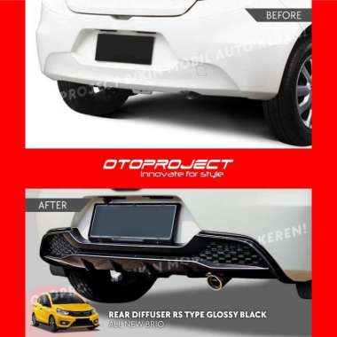Diffuser / Skidplate Bumper Belakang Black Otoproject All New Brio