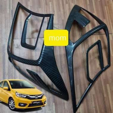 Garnish lampu stoplamp belakang carbon All New Brio 2018-2022