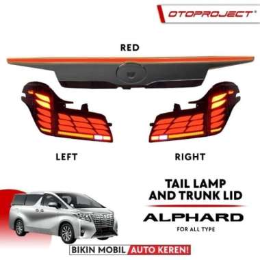 Lampu Stoplamp Led All New Alphard 2015-2023 Model Alphard Hybrid + Trunk Lid Lampu KIRIM