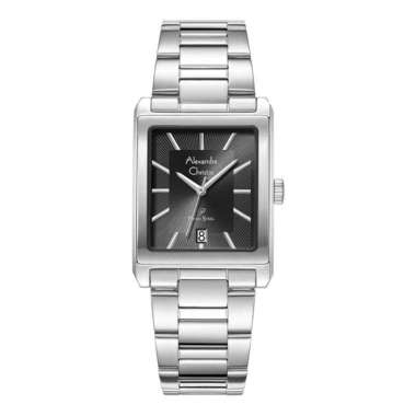 JAM TANGAN PRIA ALEXANDRE CHRISTIE PRIMO ORIGINAL 1039 AC1039 AC 1039 SILVER BLACK STAINLESS JAM TAN
