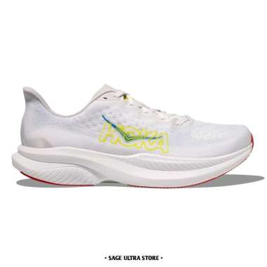Sepatu Lari Road Running Hoka Mach 6 Men Pria Original 42 White / Nimbus Cloud