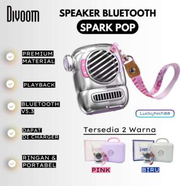 Divoom Spark Pop Bluetooth Speaker Mini Portable Wireless BIRU