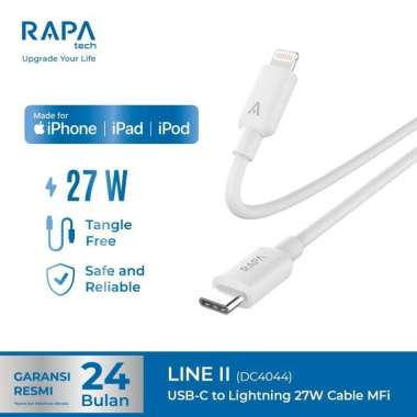 RAPA tech Power II Charger for iPhone 11 12 13 14 15 (PD 20W) MFi Kabel C to Lightning DC6064 Charge