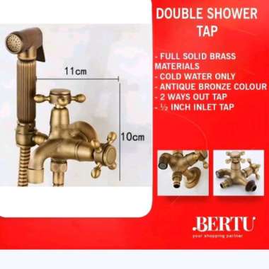 KRAN CABANG SET TOILET SHOWER CEBOK ANTIK BRONZE JET WASHER BERTU 169