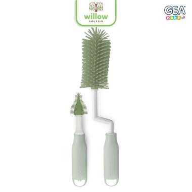 Sikat Pembersih Botol - Gea Baby Premium Silicone Brush Set Green