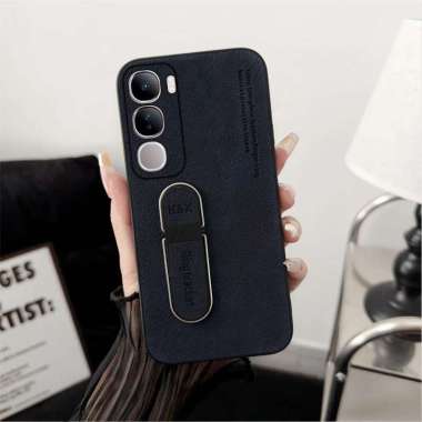 Case Compatible Vivo V40 Lite 4G / V40 Lite 5G Softcase Standing Luxury Plain Leather Vivo V40 Lite 