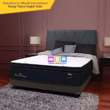 central springbed diamond sensory pocket Luxury Pillow Top Natural LATEX matras dan full set - GOLD