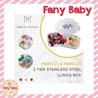 MARCUS & MARCUS 2 TIER STAINLESS STEEL LUNCH BOX RAINBOW