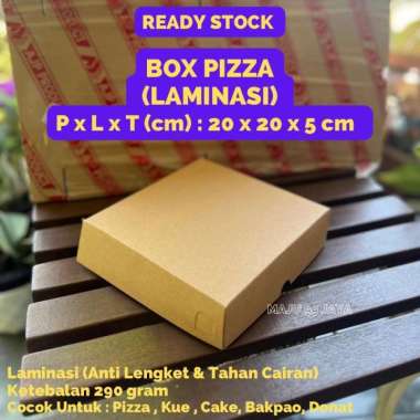 Box Pizza Laminasi Kraft Cokelat Ukuran 20x20x5 cm Ketebalan 290gsm | Kotak Pizza Craft Box Baju Lam