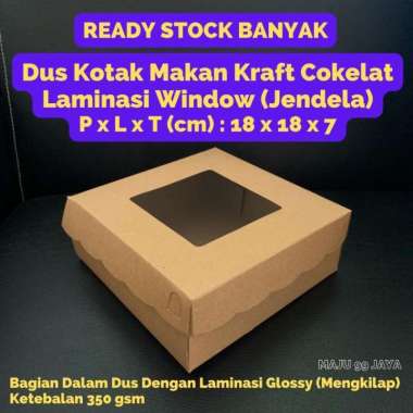 Dus Kotak Makan Nasi R8 Full Laminasi Window (Jendela) R8 (18x18x7 cm)