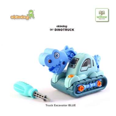 Mainan Anak - Okiedog DIY Dino Truck Excavator Mainan Anak Blue