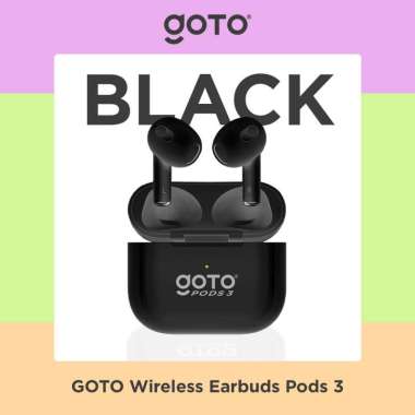Goto Pods 3 Tws Earphone Headset Earbuds True Wireless Bluetooth PODS 3 Black Type C