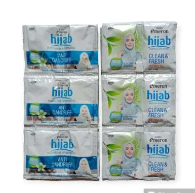 Jual Hemat - Shampoo Emeron Hijab 10ml ANTI Dandruff & Clean Fresh isi 12 sachet - Haaniyya Store Em