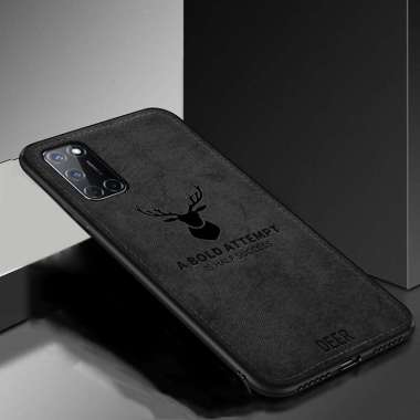 Case Deer Luxury Leather For Oppo A52 l A92 Case Casing Cover Soft Case Deer A52 Hitam