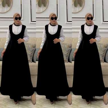 GAMIS POLO LINEN MIX BRUKAT MALIKA CANTIK BAJU PESTA POLOLINEN MIX BROKAT MALIKA CAKEP Ld110cm (Stan
