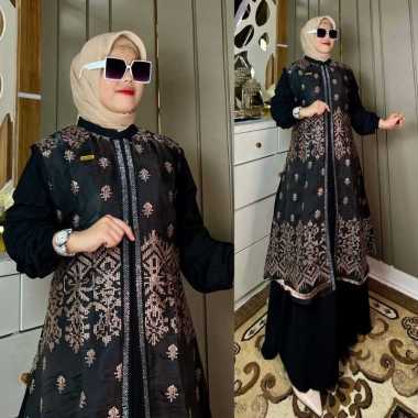DRESS GAMIS 2 IN 1 BAJU PESTA CANTIK KEKINIAN DAN NONGKRONG BROKAT MODIS GLAMOUR BURKAT MEWAH Ld120