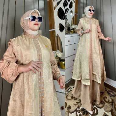 DRESS GAMIS 2 IN 1 BAJU PESTA CANTIK KEKINIAN DAN NONGKRONG BROKAT MODIS GLAMOUR BURKAT MEWAH Ld120