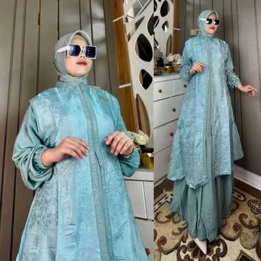 DRESS GAMIS 2 IN 1 BAJU PESTA CANTIK KEKINIAN DAN NONGKRONG BROKAT MODIS GLAMOUR BURKAT MEWAH Ld120