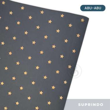 Premium Kertas Kado Foil BINTANG (5 Lembar) Abu tua