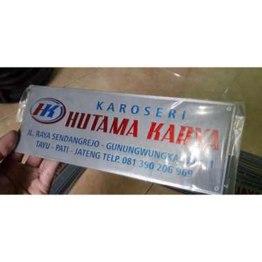 Emblem Logo Karoseri Plat Bahan Stainless Steel Bebas Custom Desain Sesuai Kebutuhan ALUMUNIUM 8x13