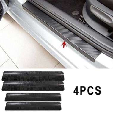 Stiker Carbon 3D Sticker Karbon Pelindung Kaki Sill Plate Pintu Mobil - Carbon 3D Carbon 3D