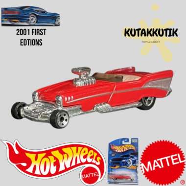 Hot Wheels Mobil Sedan Klasik 57 Roadster Merah Convertible 2001 First Editions
