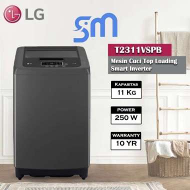 Mesin cuci LG 11 Kg T2311VSPB 1 Tabung Top Loading 2311VSPB Inverter