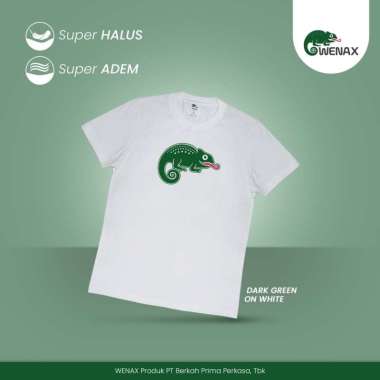 Tshirt WENAX Prime Green on White, Baju Kaos Warna Putih Auto Kurus XL